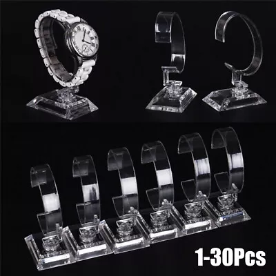 1-30X Transparent Acrylic Wrist Watch Show Stand Case Watch Display Rack Frame • £3.11