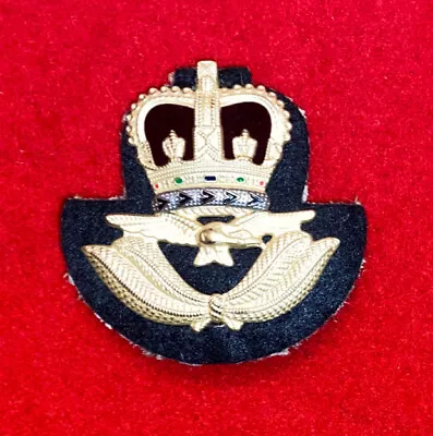 RAF Royal Air Force Cap Badge Miniature Below Air Rank Officers Metal Cloth A2I3 • £7.99