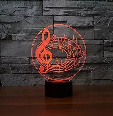 3D LED Night Light Musical Notes Led Acrylic Touch Table Desk Lamp KID Gift USB • $10.98