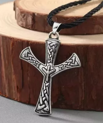 Viking ALGIZ Celtic Rune Pewter Pendant Necklace (Protection Defence) Gifts UK • £5.85