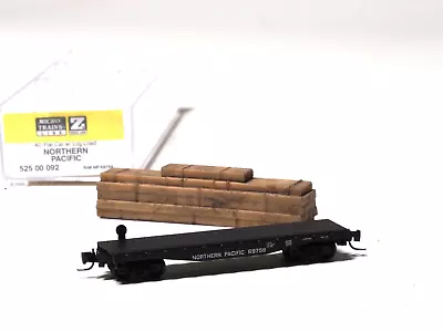 525 00 092 MTL Z-scale 40' Flat Car  NORTHERN PACIFIC/ With Log Load • $37.95