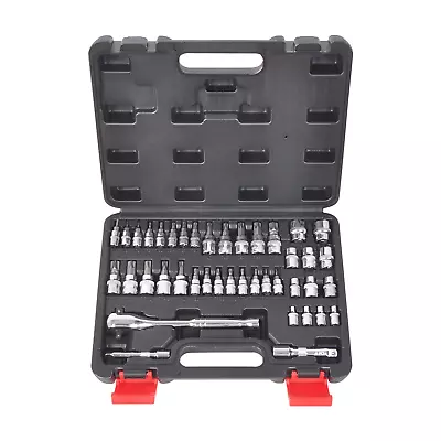 42PC SAE And Metric 1/4 &3/8 Inches Drive Ratchet Wrench Set Torx/Hex Bit Socket • $33.25