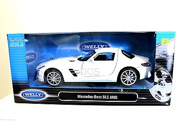 Mercedes Benz Sls Amg White Made By Welly 1/24 Diecast Car • $14.95