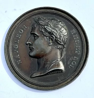 Antique Bronze Andrieu Maker Napoleon Bonaparte Medallion Plaque 2.7  Diameter • £65