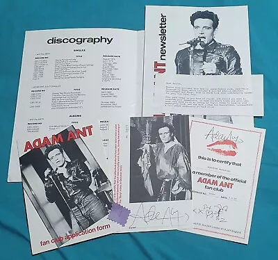 Adam Ant 1984 Fanclub Pack His Shirt Autograph Folder Etc • £129.99