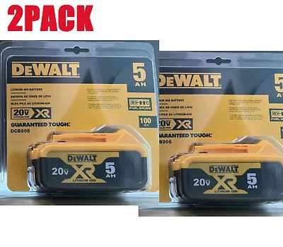 2Pack Dewalt DCB205 20V MAX XR 5.0 Ah Compact Power Tool Battery Brand New • $77