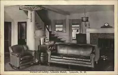 Lincoln New Hampshire NH Lincoln Hotel Lobby Furniture Vintage Postcard • $8.29