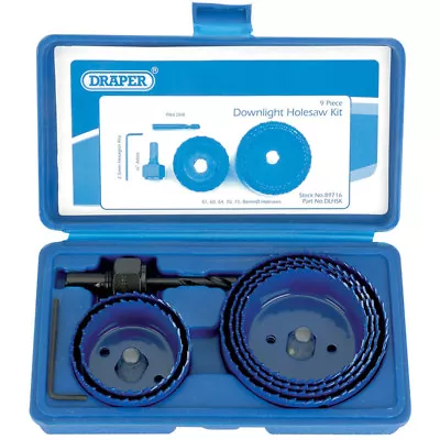 Draper 89716 Holesaw Kit For Downlights Hole Cutting Set (9 Piece)  • £12.49