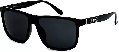 Locs Gangster Oversized Rectangular Horn Rim Sunglasses All Black • $35.45