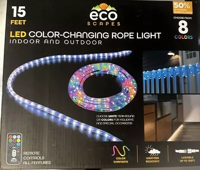 Eco-Scapes By Jasco Indoor & Outdoor LED Color-Changing 15' Rope Light • $25