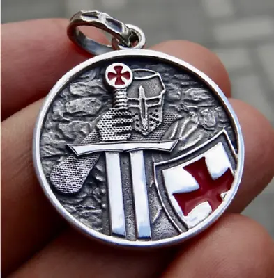 CRUSADE VIKING KNIGHT TEMPLAR SWORD Pendant 26  Sterling Silver 925 Necklace Men • $19.98