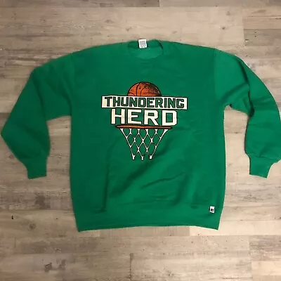 Vintage Marshall Thundering Herd Basketball Sweatshirt XL Crew USA Russell 90s • $23.99