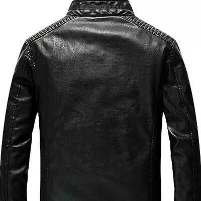 New Mens Biker Vintage Motorcycle Leather Jacket • $109.28