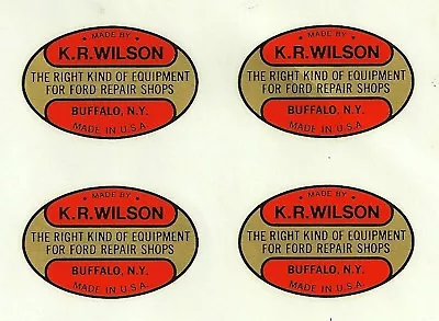 K.R. Wilson Water Transfer Decals (Set Of 4) Ford Tools Model A T V8 V-8 KR KRW • $24.95