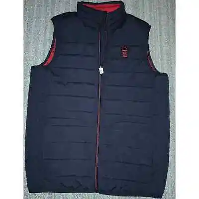 Marina Militare Puffer Navy Blue And Red Vest Small  • $28