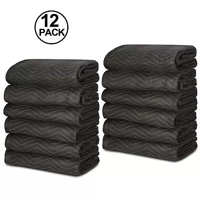 12 Heavy Duty Moving Packing Blankets Ultra Thick Pro 72  X 80  Furniture Pads  • $79.58