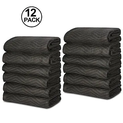 12PCS 80 X 72 Inch Quilted Moving Packing Blankets Waterproof Pads Heavy Duty  • $79.58