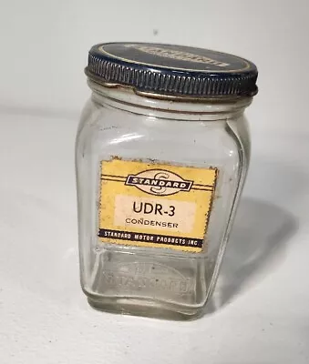 Vintage STANDARD Motor Products Gas Service Station Glass Jar Can With Lid • $11.99