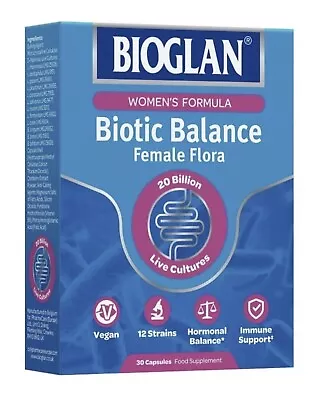 Bioglan Biotic Balance Female Flora 30 Vegetarian Capsules (new) Free Postage • £15.99