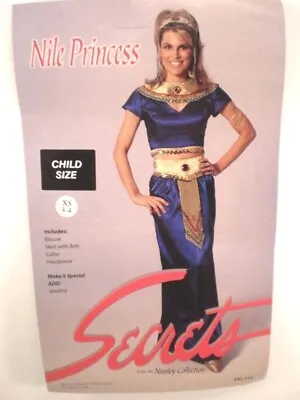 Deluxe Cleopatra Egyptian Nile Princess Blue Dress Costume Child XS 3-4 Secrets • $41.68