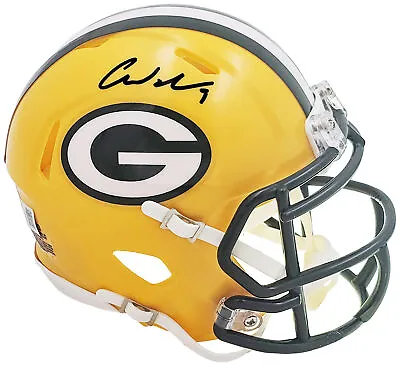 Christian Watson Autographed Packers Yellow Mini Helmet Beckett 221142 • $99