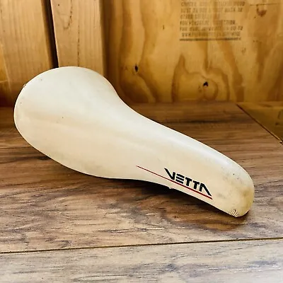 Vintage Vetta Carrera White Leather Saddle Chrome Rails • $44.99