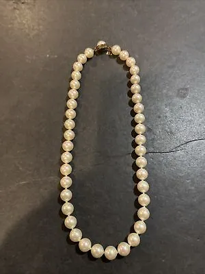 Vintage Majorica Faux Pearl Sterling Silver 925 Clasp Necklace • $68