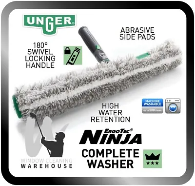 Unger Ergo Tec NINJA COMPLETE Washer Window Cleaning T Bar & Sleeve Traditional • £29.45