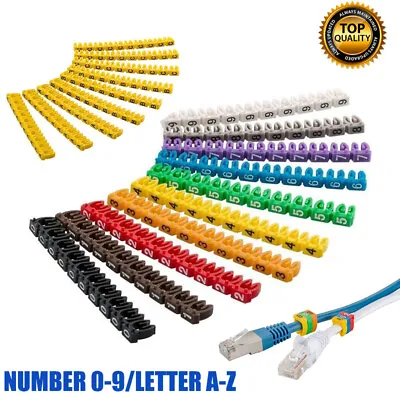 £6.19 • Buy 1.5mm-6mm CABLE MARKERS COLOURFUL C-TYPE MARKER NUMBER TAG LABEL ELECTRICIAN