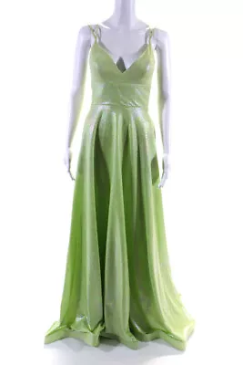 Jovani Womens Marisa Sweetheart Iridescent Spaghetti Strap Gown Green Size 4 • $121.99