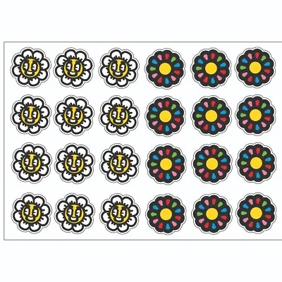 Happy Daisy Flower Sticker Sheet Decal Flower Wall Self Adhesive Vinyl A4 PS0094 • £4.99