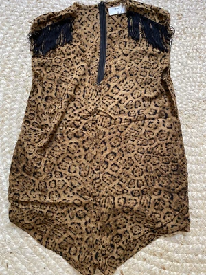 $50 • Buy One Teaspoon Leopard Fringe Jumpsuit Size Small