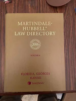 Martindale Hubbell Law Directory Volume 4 Lawyers 2006 Legal Display Book FL GA • $17.99