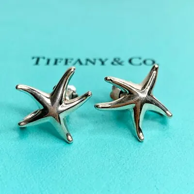 TIFFANY & Co. Starfish Earrings Silver 925 1.6×1.6cm Accessory Jewelry Vintage • $198.90