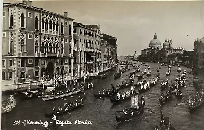 RPPC Venice Italy Water Pageant Boat Races Real Photo Postcard Vintage #323 • $16.99