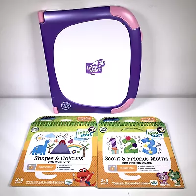 LeapFrog LeapStart 3D Pink Purple With 2 Books Included Tested & Working • £24.99