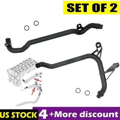 $34.99 • Buy Set 2 WATER & ENGINE HEATER INLET COOLANT PIPE 11531705210 + 11537502000 For BMW