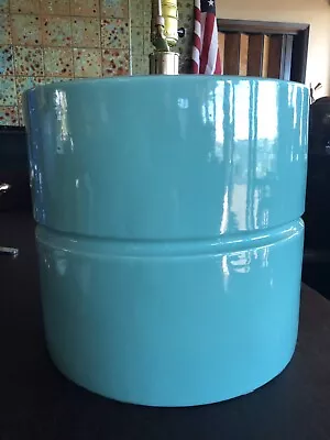 Striking Mid Century Huge Ceramic Cylinder Lamp Turquoise Aqua • $95