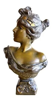 Emmanuel Villanis CERCE Antique Womans Bust Sculpture • $600