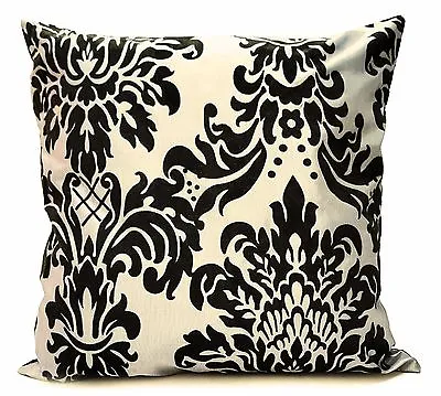 Set Of 4 Cushion Covers Flock Damask Light Cream 17 X 17  • £10