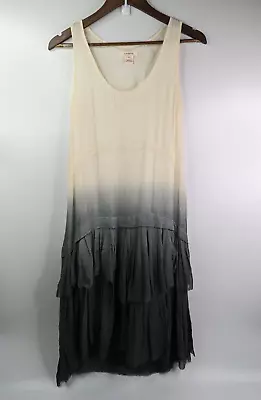£19.62 • Buy Sundance Dip Dye Tank Dress 100% Silk Ruffle Midi Size Small (Read Description)