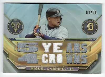 2019 Topps Triple Threads Baseball Miguel Cabrera Jersey Relic 8/36 • $2.25