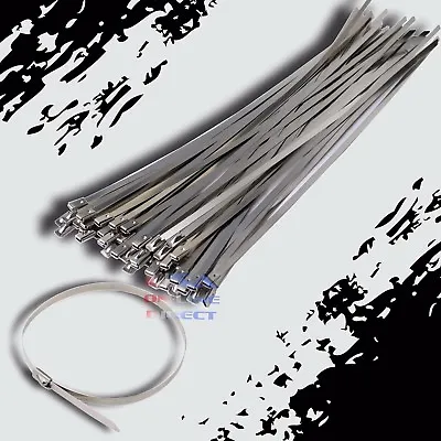 36  Stainless Steel Exhaust Wrap UL Approved Locking Cable Zip Ties Metal 20 Pcs • $16.75