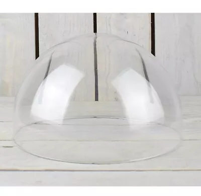 £36.30 • Buy Glass Display Dome Handmade Mouth Blown Clear Circular Cloche Bell Jar 16.5 Cm X