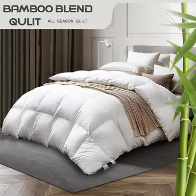 Bamboo Blend Winter Summer Quilt Duvet Doona Blanket Single Double Queen King • $36.31