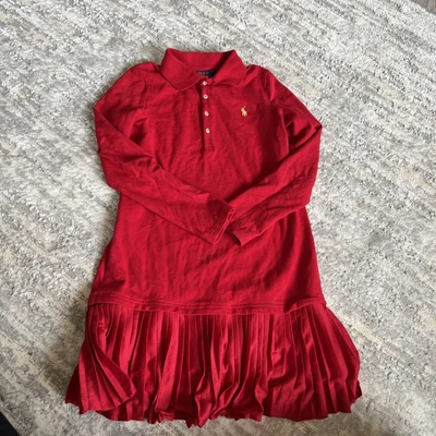 £8 • Buy Ralph Lauren Polo Red Dress 8-10 Age 
