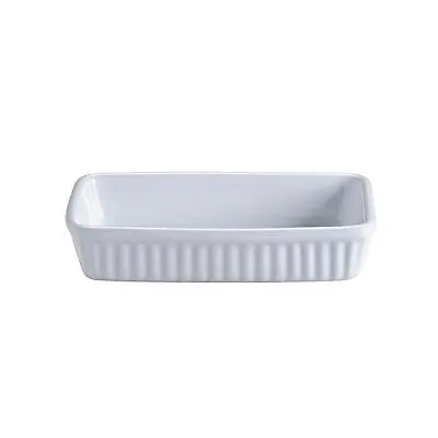 White Rectangular Baking Dish 18 Cm SET  OF 4 Ceramic Baking Dish Lasagne Dishes • £18.99