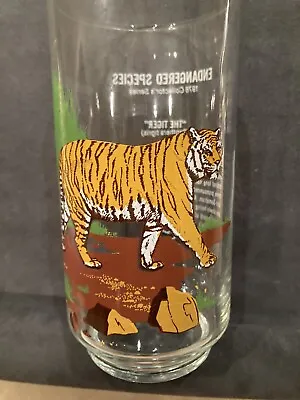 Vintage 1978 Burger Chef Endangered Species Collectible THE TIGER Tumbler Glass • $4