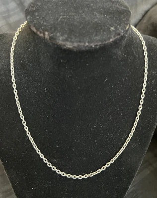 $79 • Buy Judith Ripka Sterling Silver 10K White Gold Vintage Rolo Link Necklace - Defect