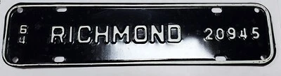 $21.99 • Buy NOS Virginia 1964 CITY Of RICHMOND Virginia License Plate VA